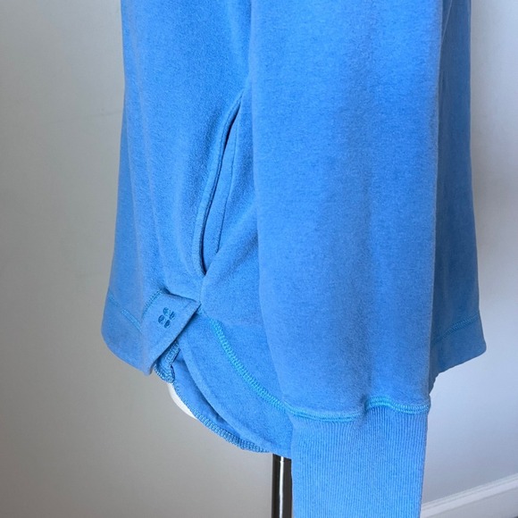 Sweaty Betty Blue Cowl Neck Hoodie Sweatshirt Womens Size 12 - Picture 6 of 16